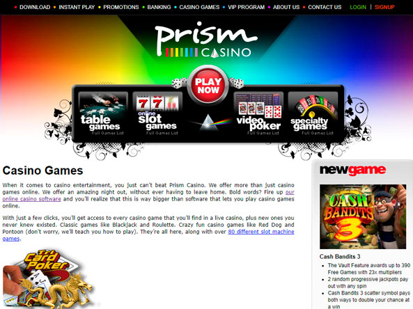 Prism Casino interface