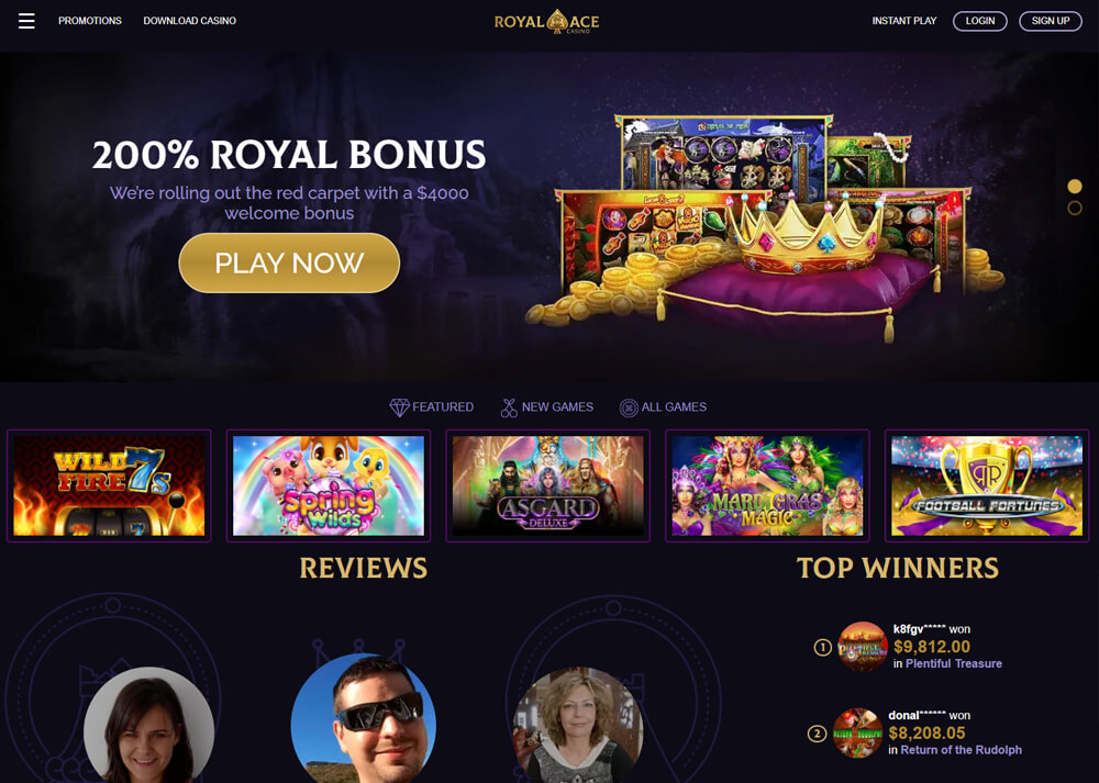 Royal Ace Casino interface
